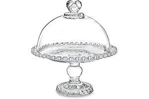 Clear Glass Cake Stand with Dome - A Crystal Display for Your Culinary Delights