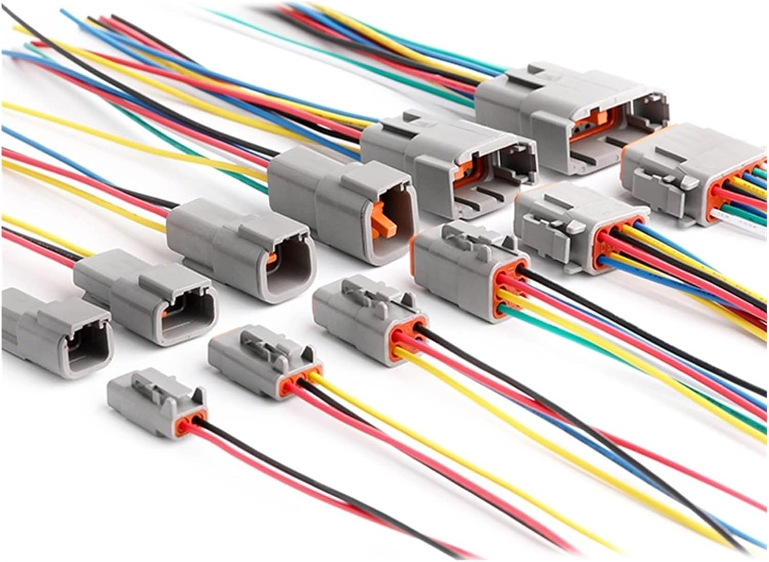 Deutsch DTM Connector Plug Wire Harness DTM06-2 3 4 6 8 12S DTM04-2 3 4 6 8 12 Pin Car Electronic Waterproof Sealed with Cable(2P)