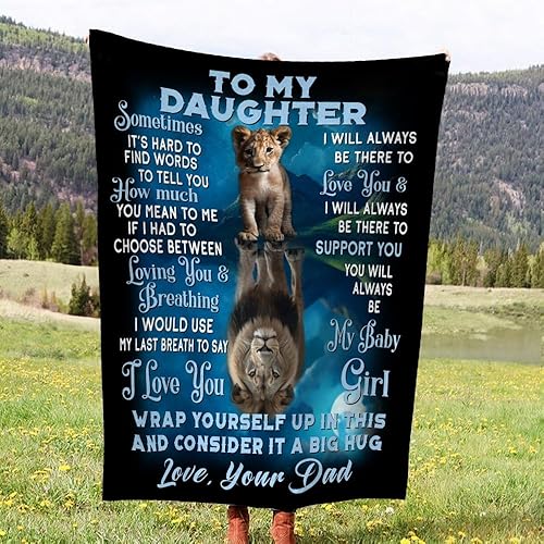 Miniatura 4 de Namashops Manta de forro polar con texto en inglés To My Daughter from Dad, Tiger Fleece Blanket for Daughter para hija, manta de regalo para hija