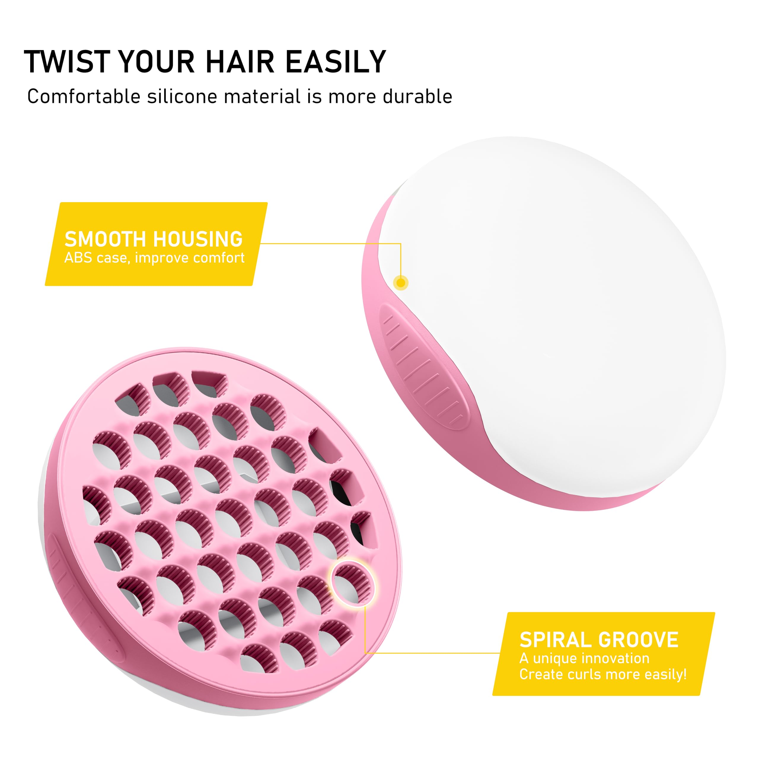 Cepillo de silicona con peine de púa, peine rizador de cabello con cavidades en espiral, herramienta de pelo de uso de dos caras para rizos afro, rizador de agujeros pequeños para hombres, mujeres,