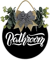 Vista 1 de Corona de madera redonda rústica para baño, decoración de porche para puerta delantera, decoración de porche para inauguración de la casa, arte