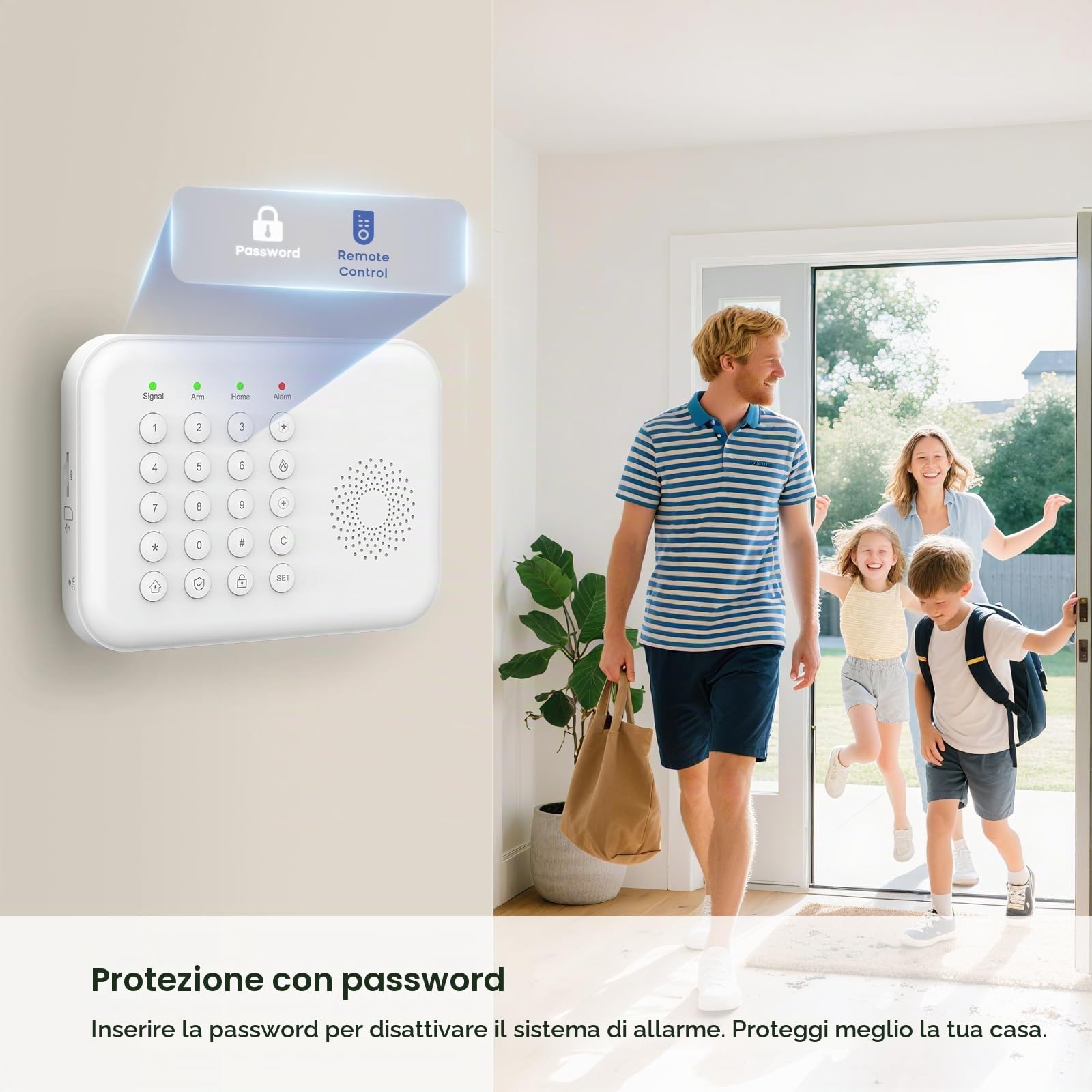 4G + WiFi Sistema di Allarme, Antifurto, 13 Pezzi, Allarme Casa senza Fili con Avvisi APP, Sensori Porta e Finestra, Rilevatore di Movimento, Telecomandi, Compatibile con Alexa e Google Assistant