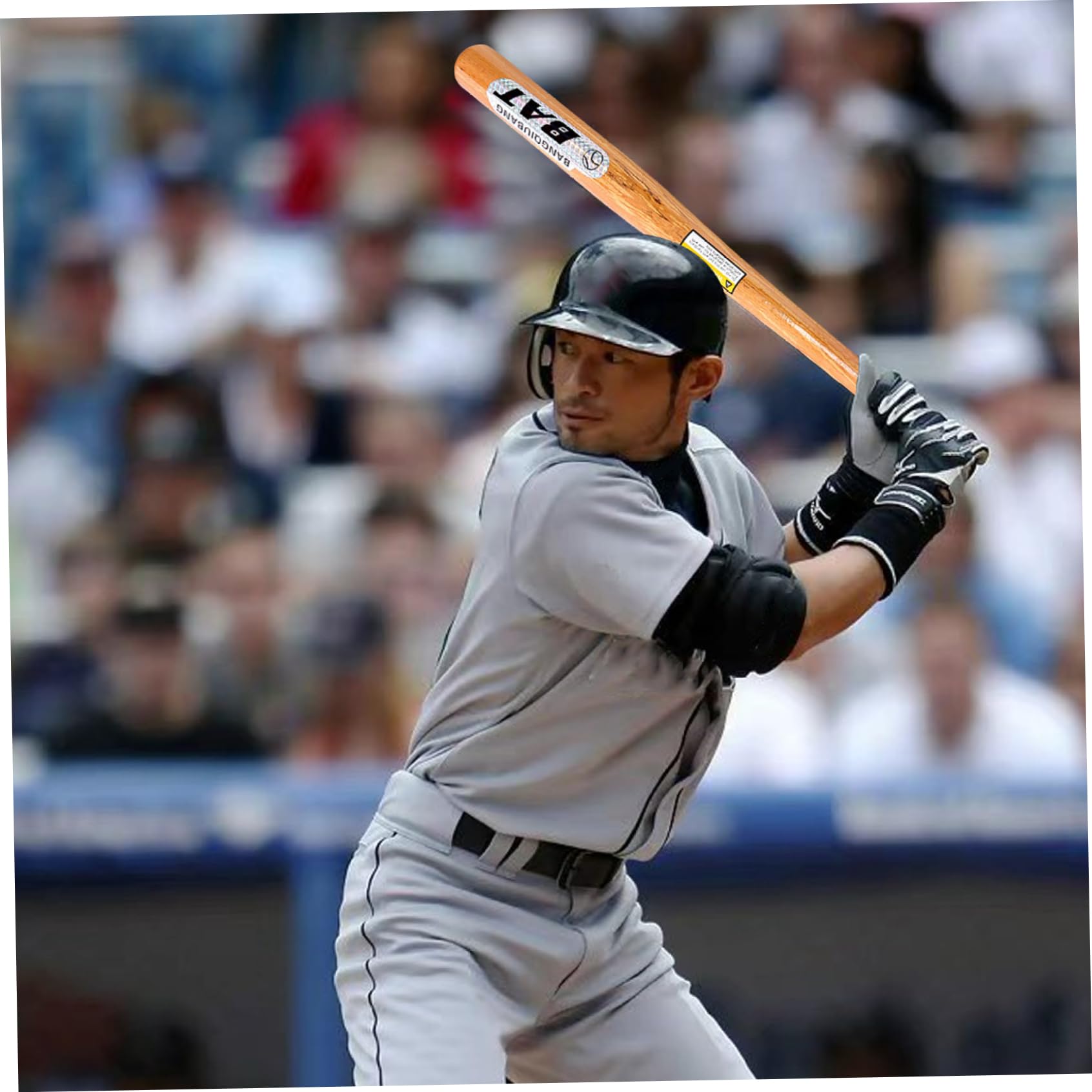 Bate de béisbol de madera pulida 21 pulgadas, reposición suave y resistente para entrenamiento y competición
