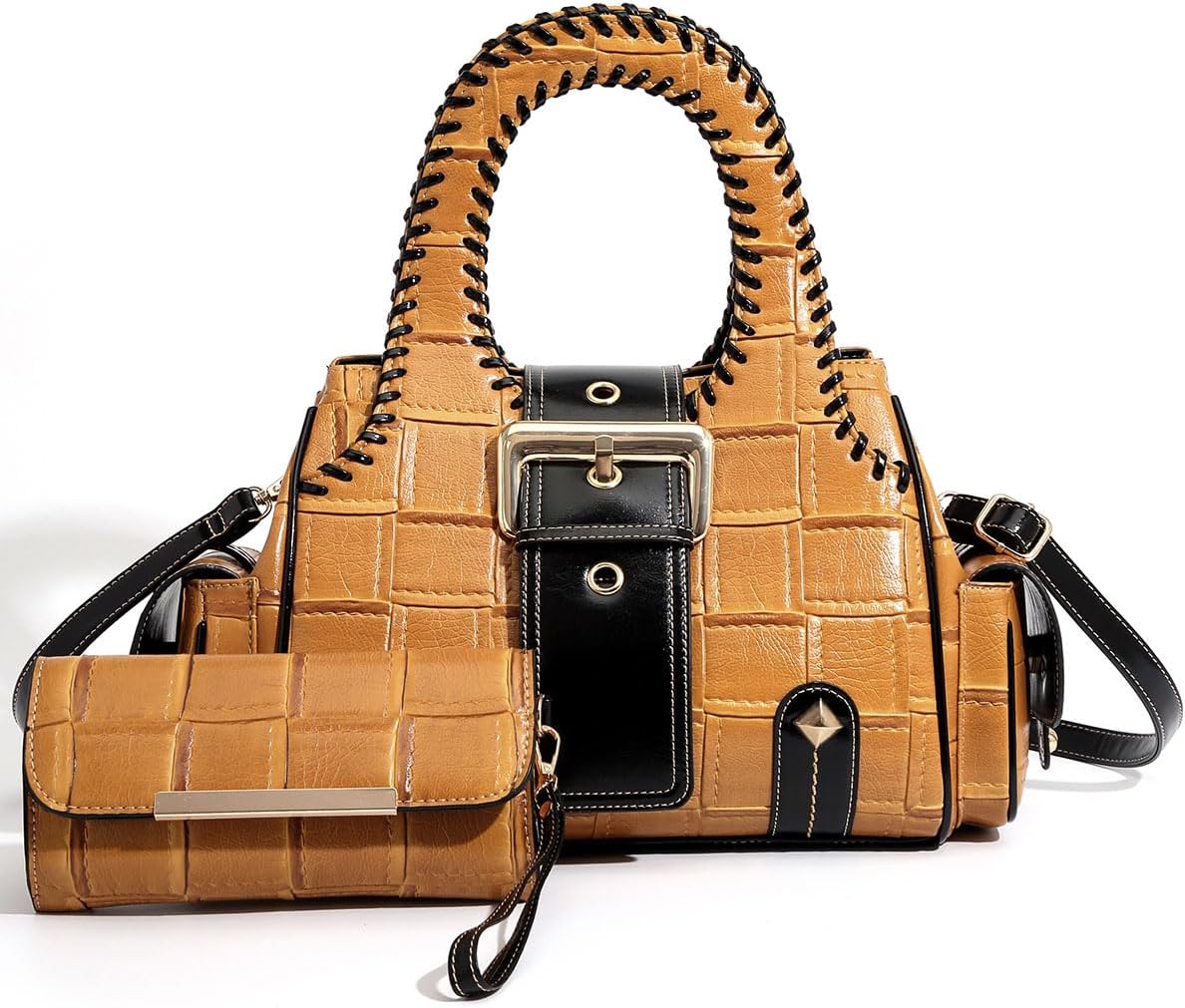 Women's Handbag Set, woven leather for women Large Capacity Multi-layer 2025 new in crossbody bags Bag woman Fashionable