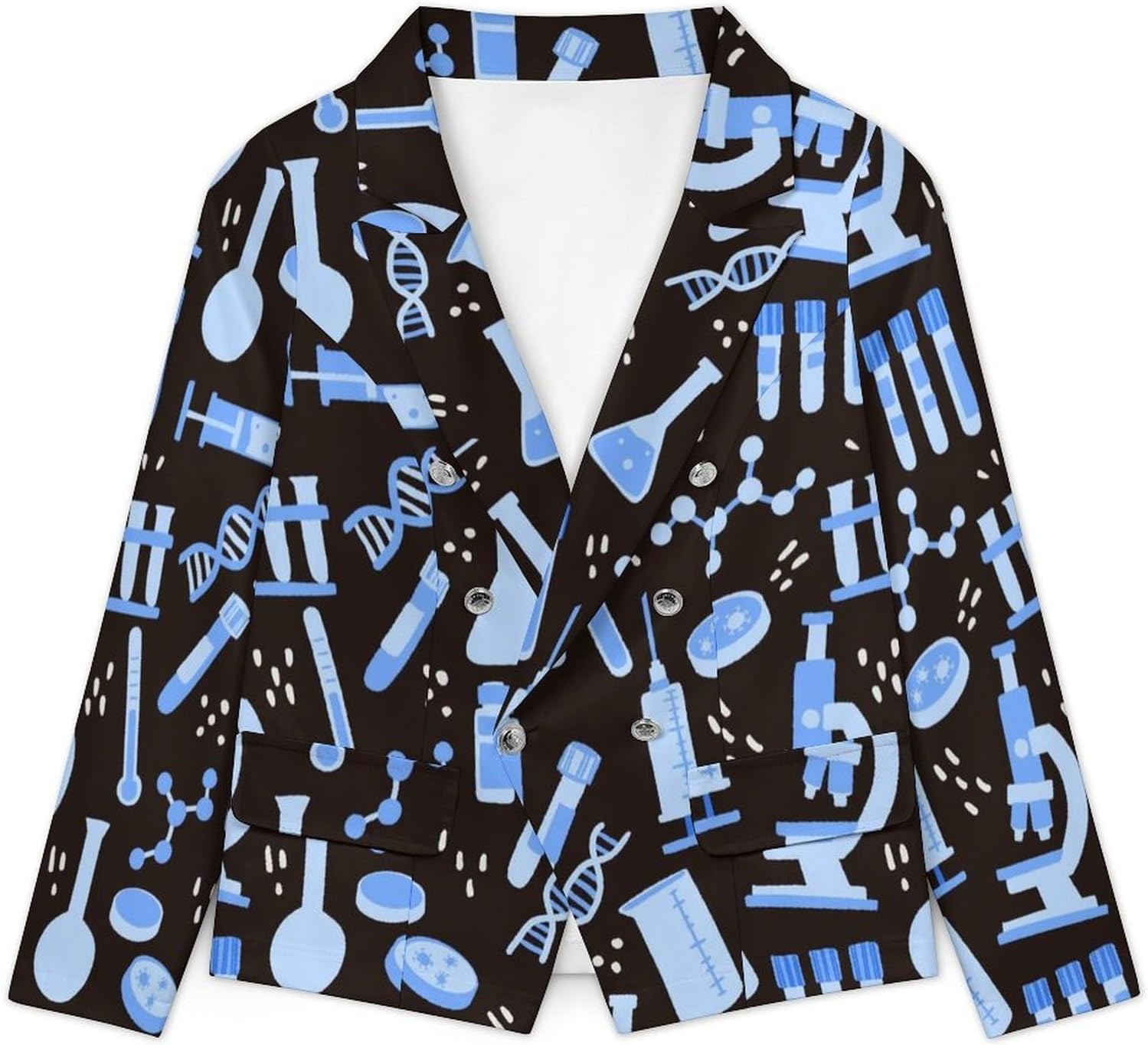 Medical Lab Tools Science Women's Casual Blazers Suit Jacket Fashion Business Coat