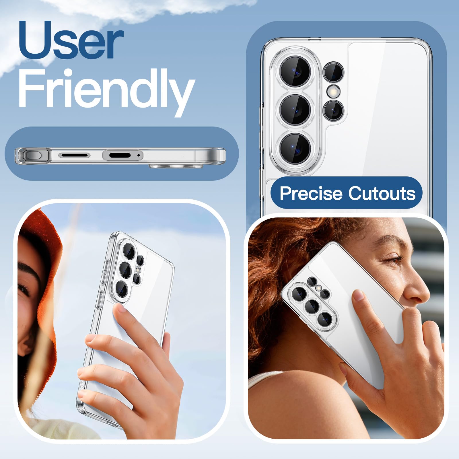 JETech Cover per Samsung Galaxy S26 Ultra, Protezione Completa dell'Obiettivo della Fotocamera, Anti Ingiallimento Paraurti Custodia con Antiurto, Retro in PC Rigido Antigraffio (Trasparente)