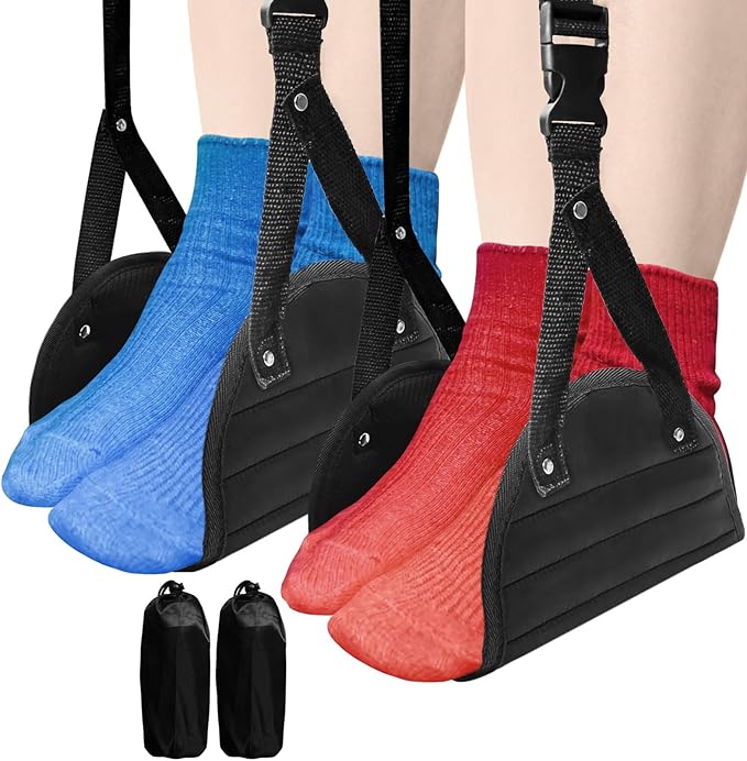 2 Pack Airplane Foot Hammock Plane Travel Essentials, Travel
