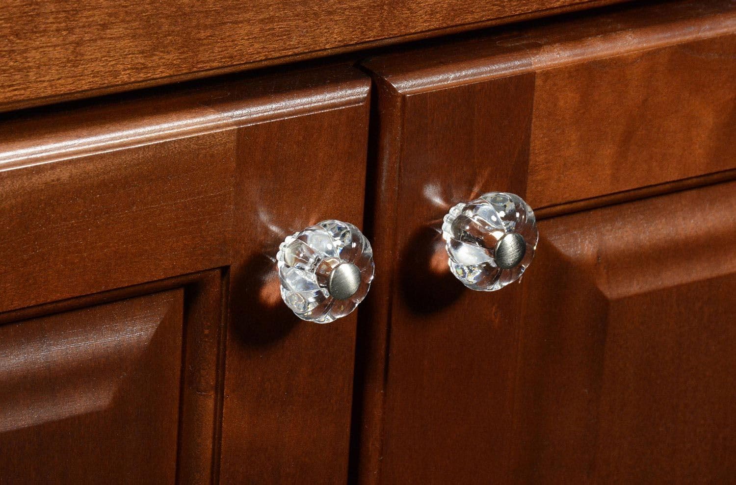 CKP #64 Origins Collection 1-1/4 in. (32mm) Acrylic Flower Knob, Clear w/Brushed Nickel Insert - 25 Pack