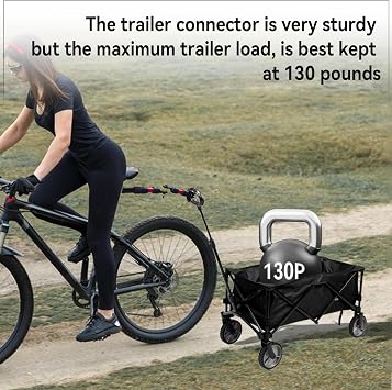 Universal Bike Trailer Hitch Connector - Heavy Duty Aluminum Alloy Bicycle Coupler with 360° Swivel Joint & Shock Absorber, Quick-Release Clamps for Folding Wagons, Pet Carts & Garden Trailers