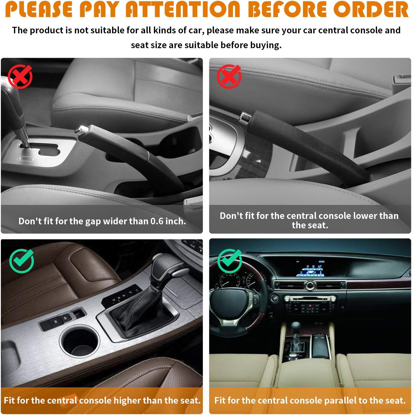 JESTOP Car Seat Gap Filler, 2 Packs Leather Car Front Seat Storage with Dual USB Charging, Auto Center Console Organizer for Cell Phone Wallet Coin Key, Black image 5