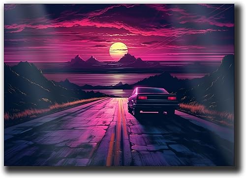 Miniatura 1 de Unique Synthwave Style Retro Art, 80s style art, framed poster print, guest room art, cool living room art, Home Decor, Wall Art