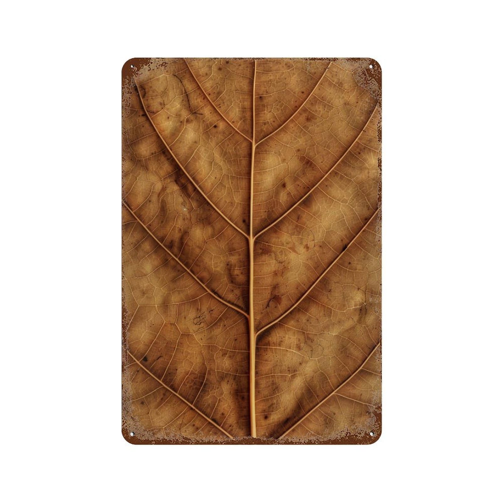 WUJHGRSG Warm Terracotta Detailed Skeleton Foliage Layout 02 Wall Art Retro Iron Vintage Metal Tin Sign Poster Modern Decor for Home Cofffee Club Bar Shop Style 30x20cm