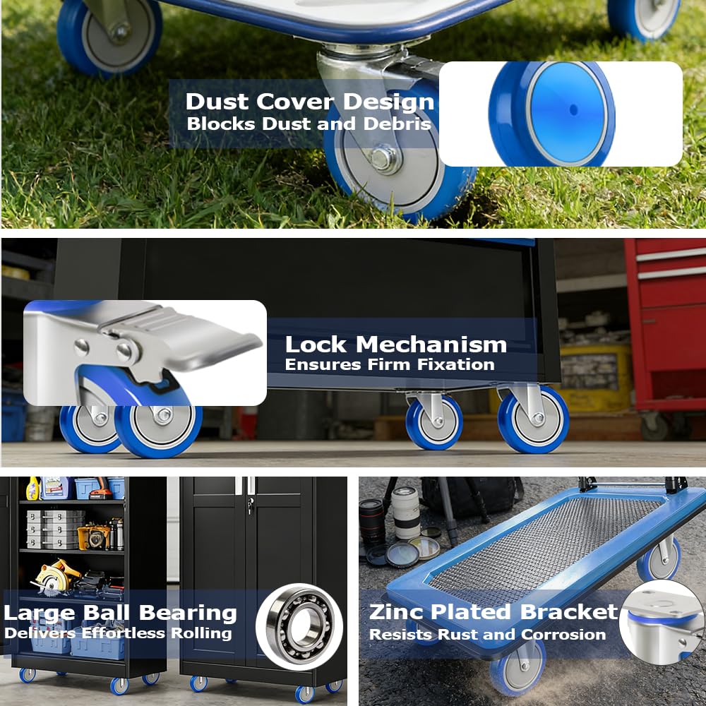 Enyke 6 inch Caster Wheels, Casters Set of 4 Heavy Duty 2600 lbs with Locking, Outdoor Industrial Wheels for Workbench, Dolly, Cart, Trolly, Wagon