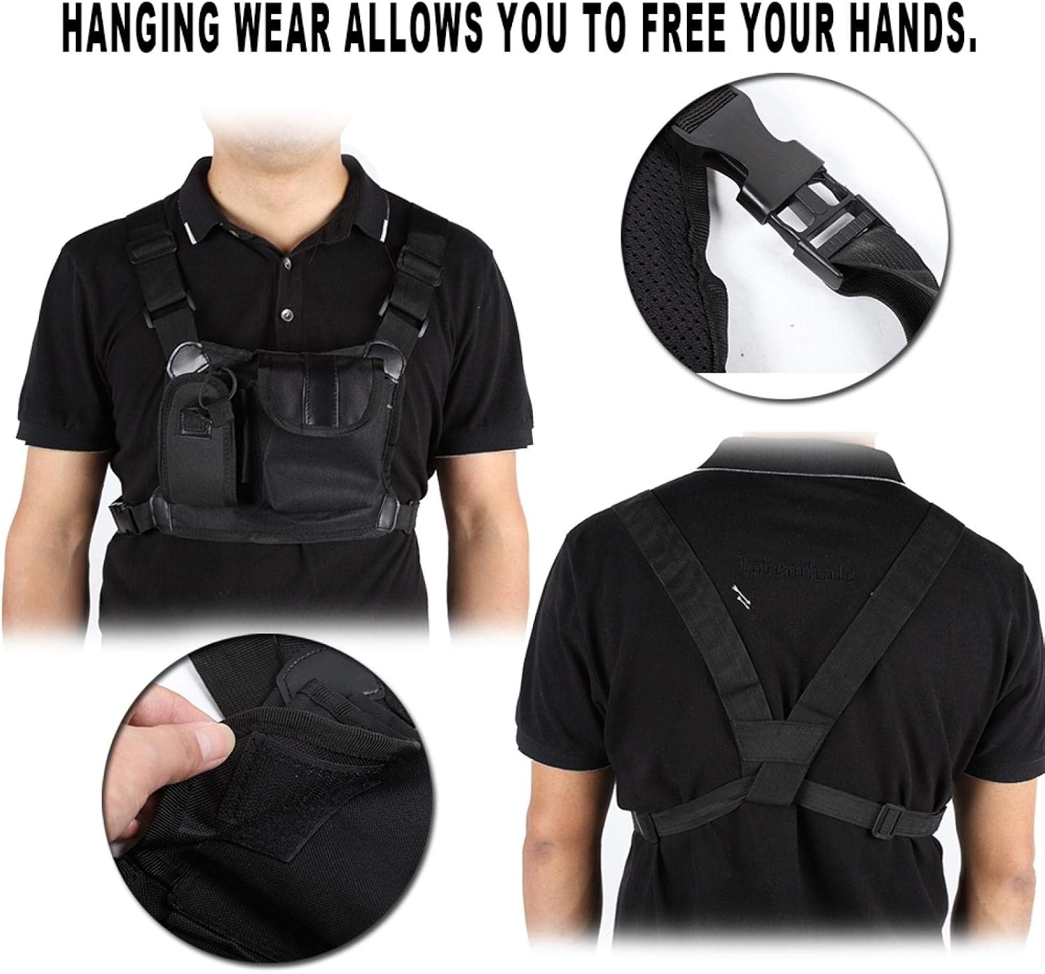 Goshyda Chest Pocket, Two Way Radio Chest Pocket Pack Backpack Pouch Holder Carry Case, for Police Production Workshops - Image 3