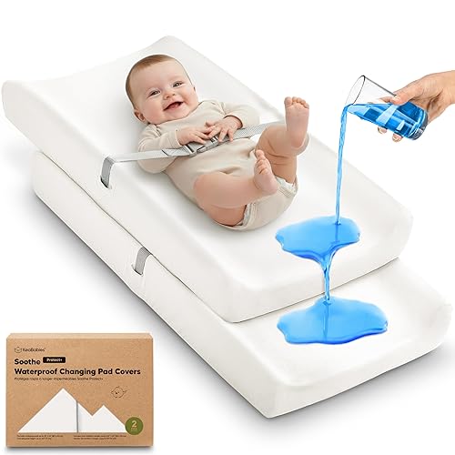 Miniatura 43 de Paquete de 2 fundas orgánicas para cambiador para niña, niño, neutro - 100% algodón, funda para almohadilla de mesa cambiadora, sábanas suaves