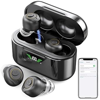 Bluetooth Hearing Aids, OTC Rechargeable Hearing Amplifiers with Noise Cancelling for Senior Adults,16-Channel Digital Advanced No Whistling In-Ear Hearing Aids, Comfort Fit, Power Display