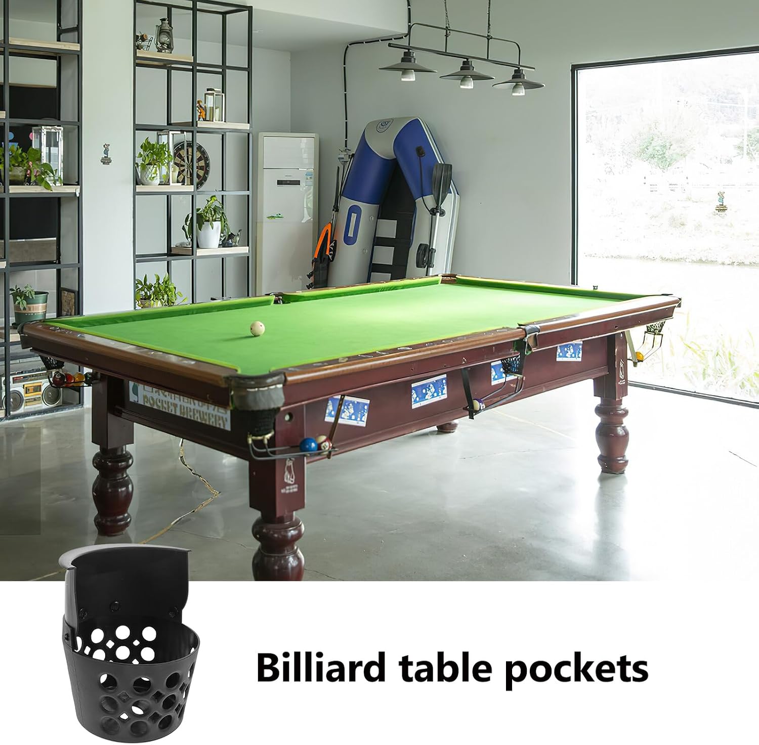 Luxshiny 2pcs Heavy Duty Pool Table Pockets Replacement Set Plastic Billiard Nets for Drop Pockets Precision Fit Billiard Table Accessories Repair Kit