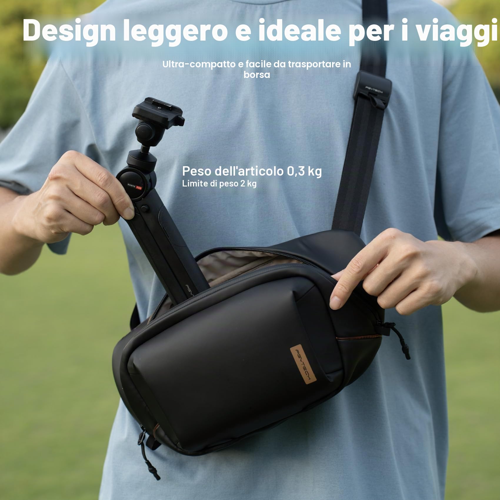 PGYTECH MantisPod 2.0 Treppiede Vlog, Supporto per Fotocamera Versatile 6-in-1 con Sistema di Sgancio Rapido e Attacco Cold Shoe, Mini Treppiede Portatile da Tavolo per Sony/Canon Compatta, Mirrorless