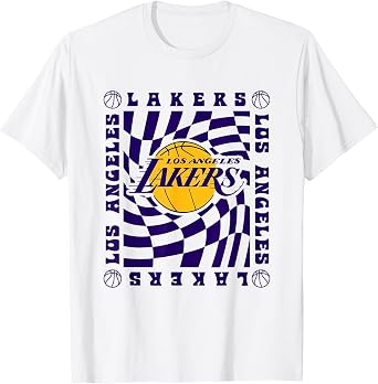 Los Angeles Los Angeles Retro Checkerboard Wave NBA T-Shirt