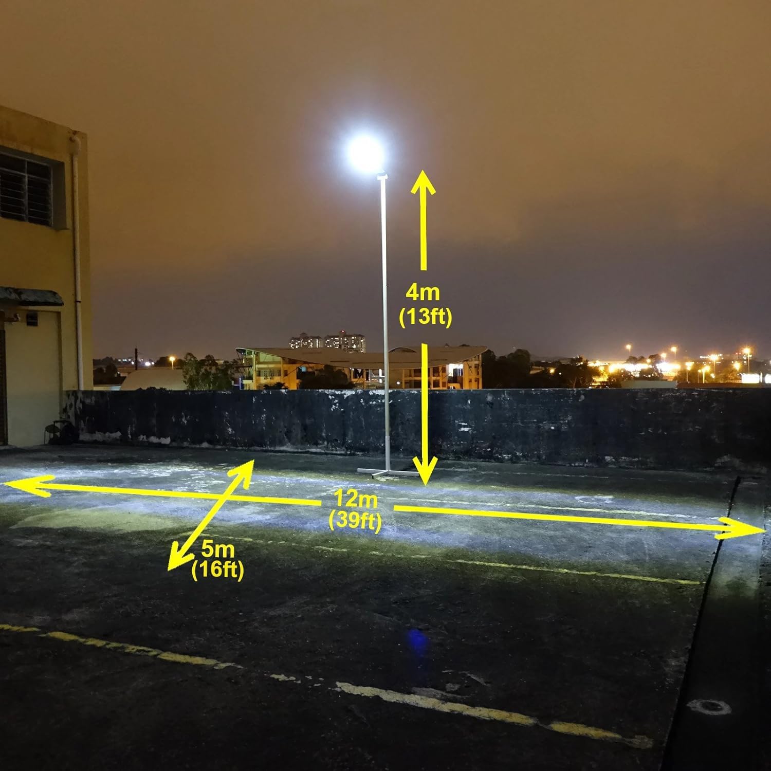 BETA 3000X Solar Street Light, Motion Sensor Outdoor Dusk to Dawn, Barn Parking Lot Driveway, Fit Max Pole Diameter 3 Cool White