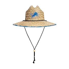 FOCO Mens Nfl Team Logo Floral Lifeguard Beach Sun Straw Hat, Team Logo