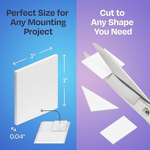 Miniatura 3 de Cinta adhesiva de doble cara para paredes, paquete de 92 unidades, cinta de espuma para paneles acústicos de fibra y espuma, autoadhesiva fuerte