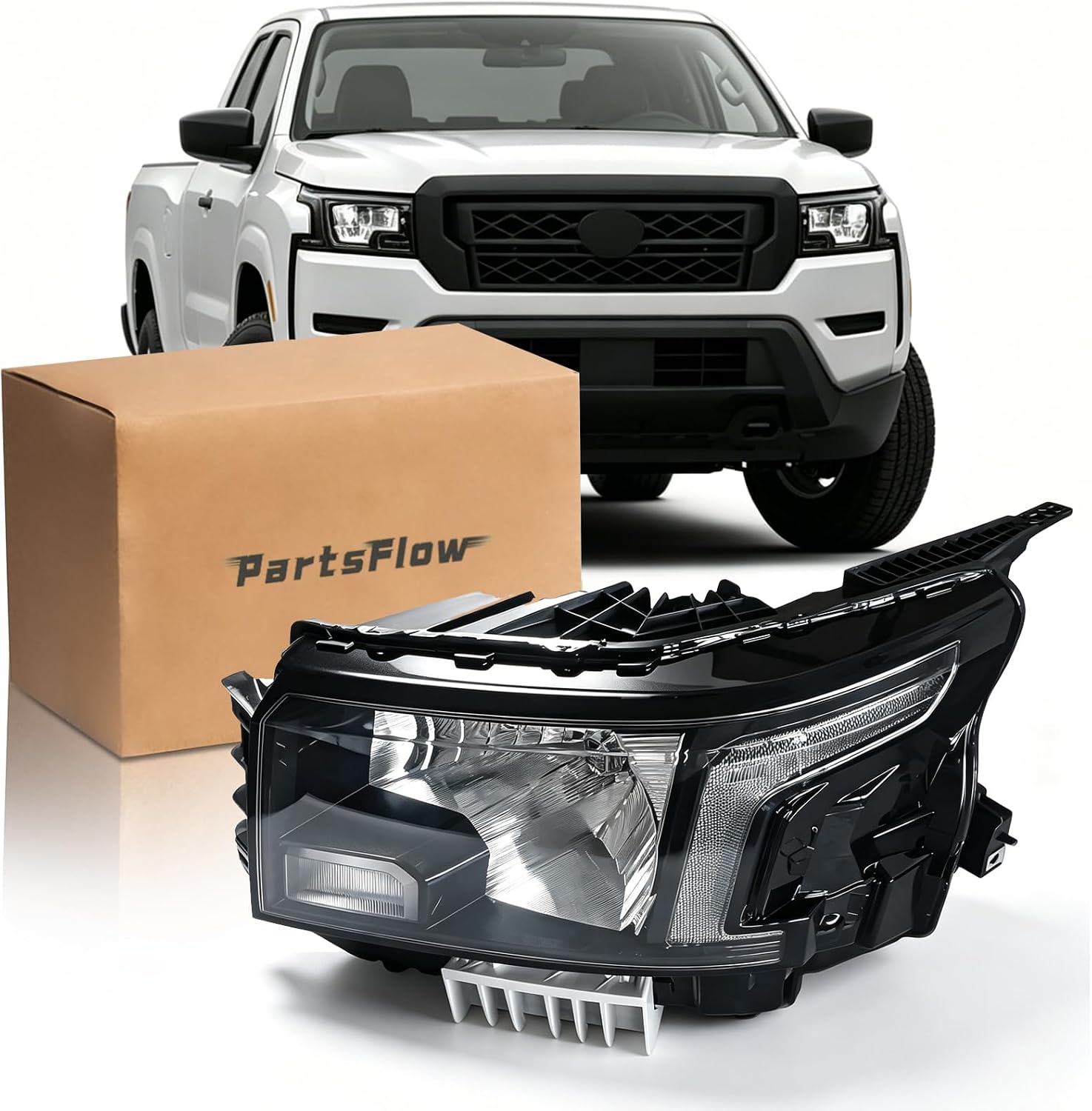 PartsFlow Left Front Halogen Headlight Assembly for Nissan Frontier (Driver Side)