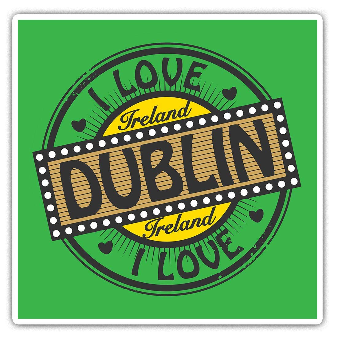 2x Herz-Aufkleber 'I Love Dublin' – 10 Cm, Vinyl, Für Laptop, Kühlschrank, Reisegepäck