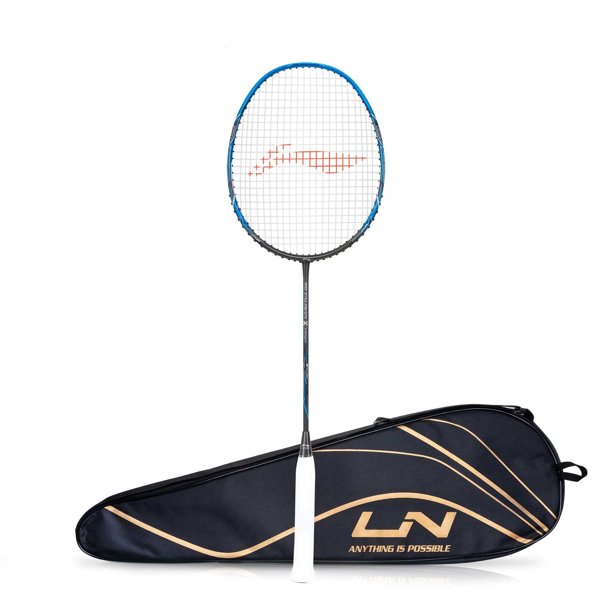 3D Calibar X Combat Carbon Graphite Strung Racquets, 85 Grams, 30 Lbs String Tension and Free Full Cover