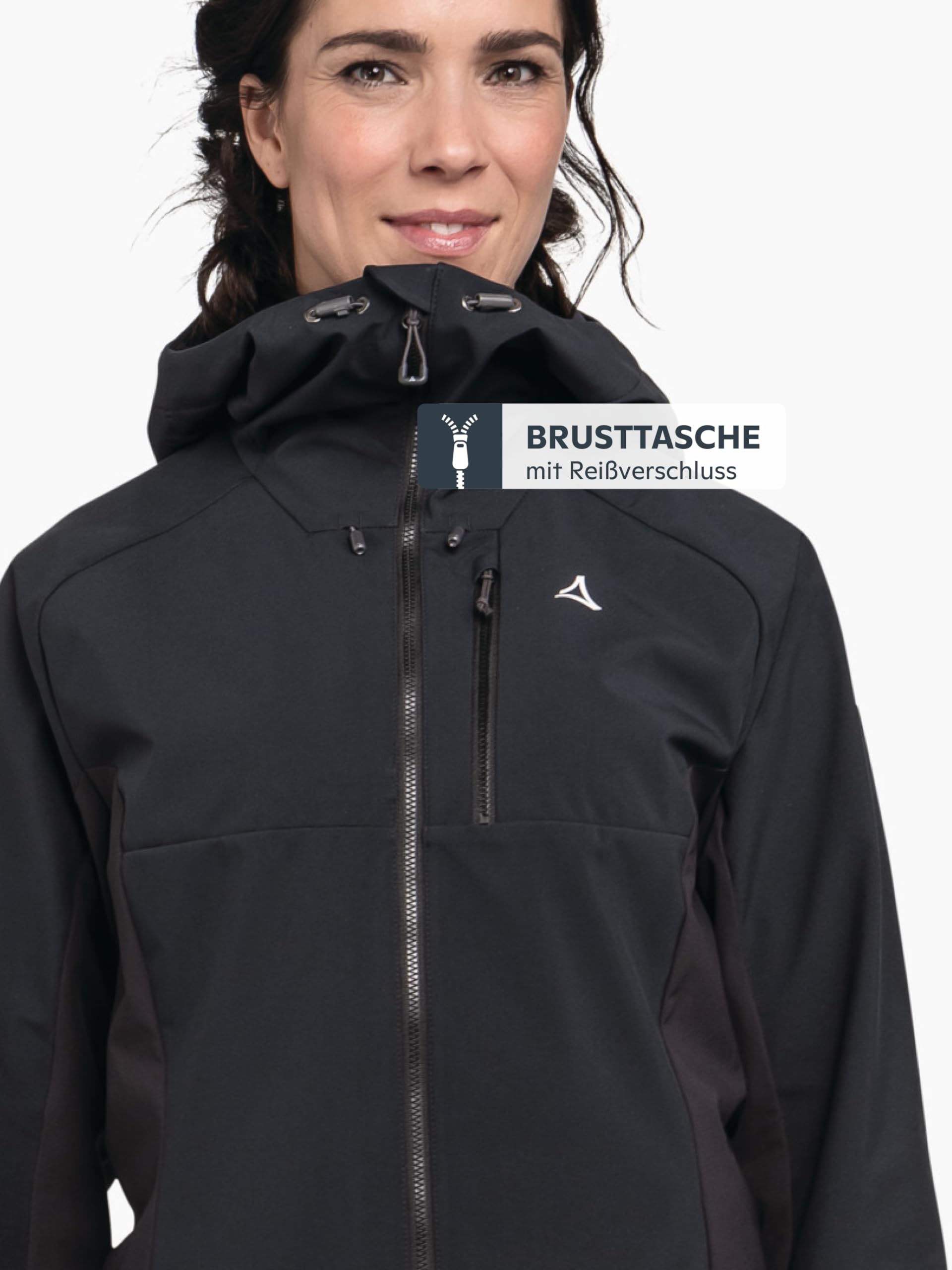 Schöffel Damen Hybrid Jk Style Salza WMS, Fahrradjacke mit helmtauglicher Kapuze, windabweisend, atmungsaktiv & wasserdicht, leichte Jacke mit 4-Wege Stretch
