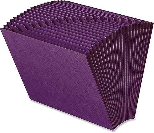 Smead Archivo expandible de color, alfabético (A-Z), 21 bolsillos, tamaño carta, morado (70721)