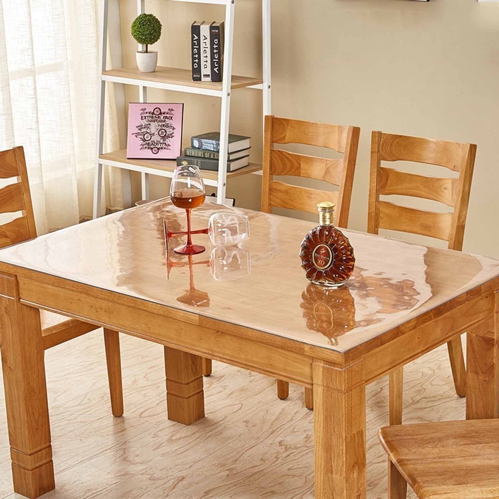 PVC Tablina trasparente rettangolo tappetino da tavolo morbido tappetini impermeabile trasparente per tavoletta da 2mm da tavolo, per tavolo da pranzo tavolo da ufficio tavolo da ufficio - 100x160cm