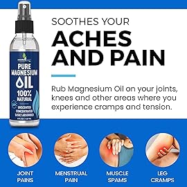 Pure Magnesium Oil Spray 8oz - Topical Magnesium Spray for Sleep Extra Strength - Less Sting - Less Itch - 100% Natural and Organic Oil - Made in USA