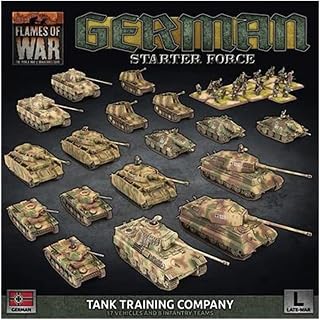 Flames of War German Tank Training Company: Miniature Wargame, Modern Military, 12+ Years, 9 Models, Unpainted, Assembly Required