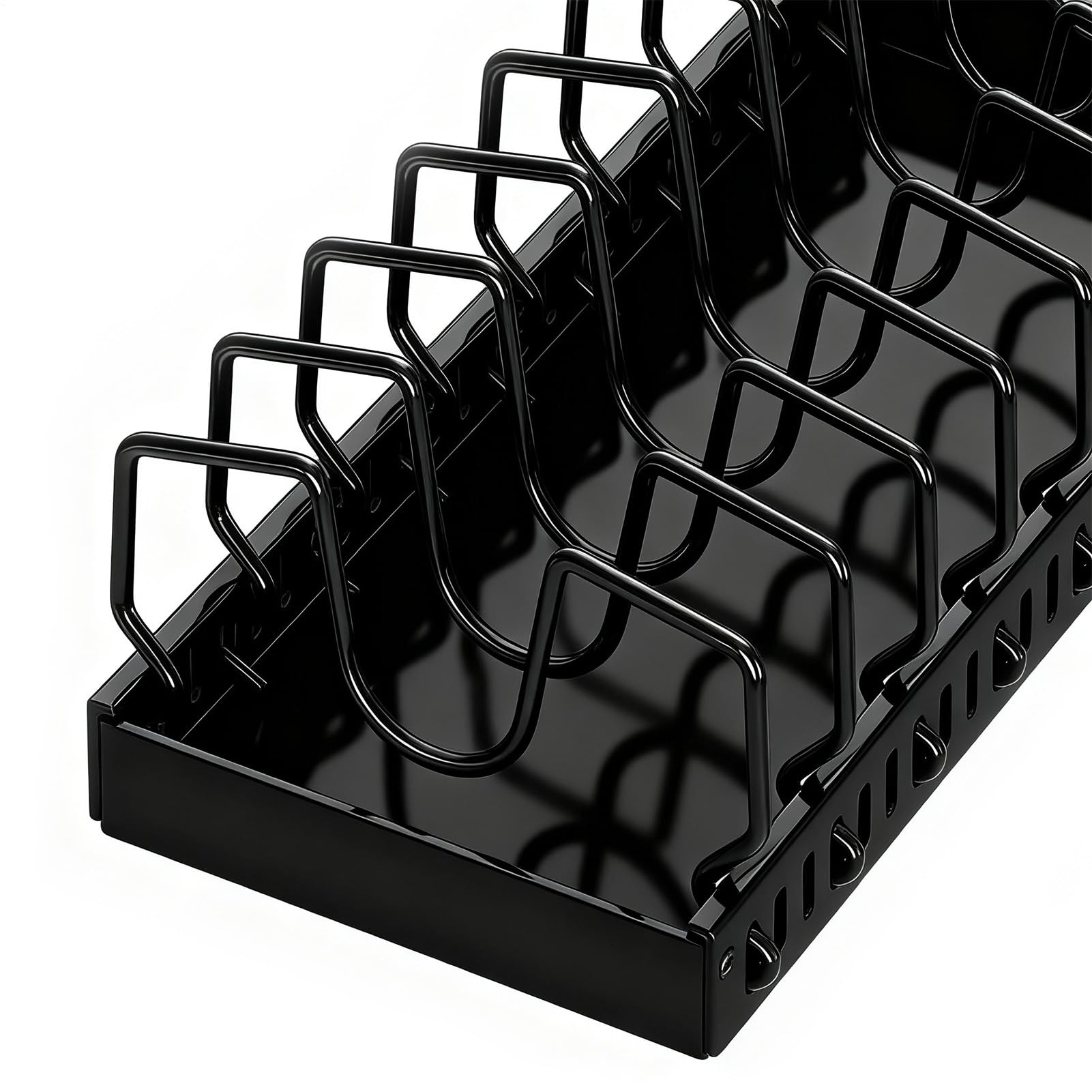 Organizzatore estraibile e padelle, contenitore adesivo, organizer | con coperchio regolabile in altezza, con tirante a rullo, per cucina, dispensa, piano di lavoro, armadio