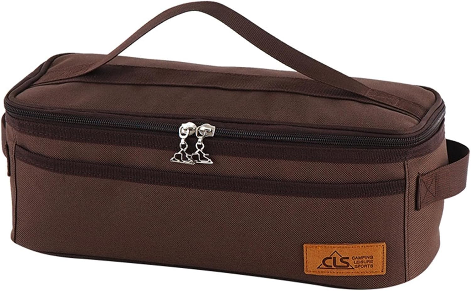 Camping Cookware Storage Bag, Waterproof Oxford Cloth Camping Kitchen Organizer with Side Mesh Pockets, Double Handle for Camping, BBQ, Picnic, Travel 13x5.1x4.9inch