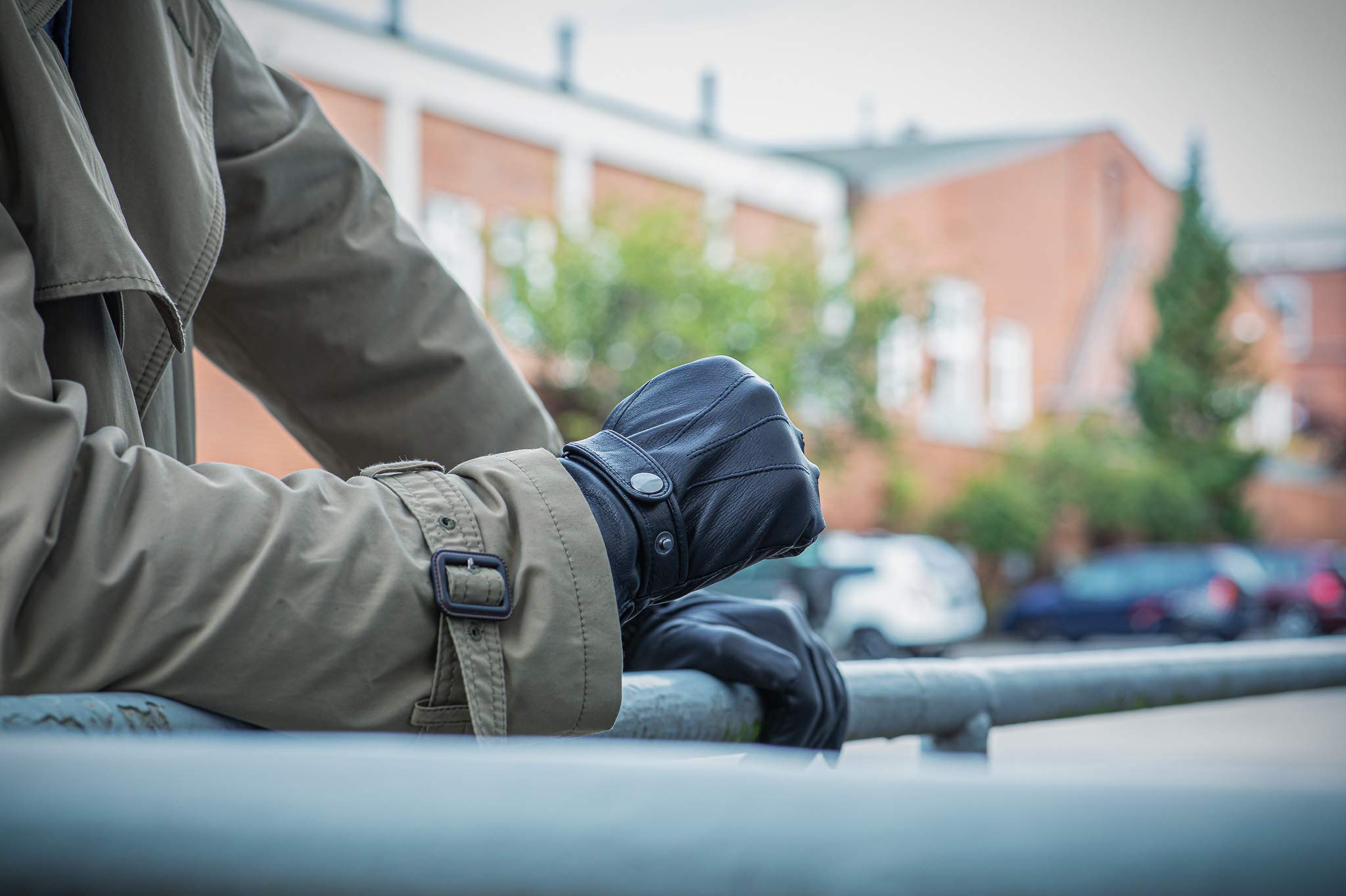 EEM gants de sécurité homme, cuir italien, doublure Kevlar anti-coupure, fonction tactile