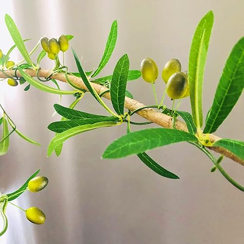 Miniatura 3 de Guirnalda de hojas de olivo artificiales con hojas colgantes de hiedra de olivo, enredaderas, ramas de olivo, guirnalda de vegetación para boda,