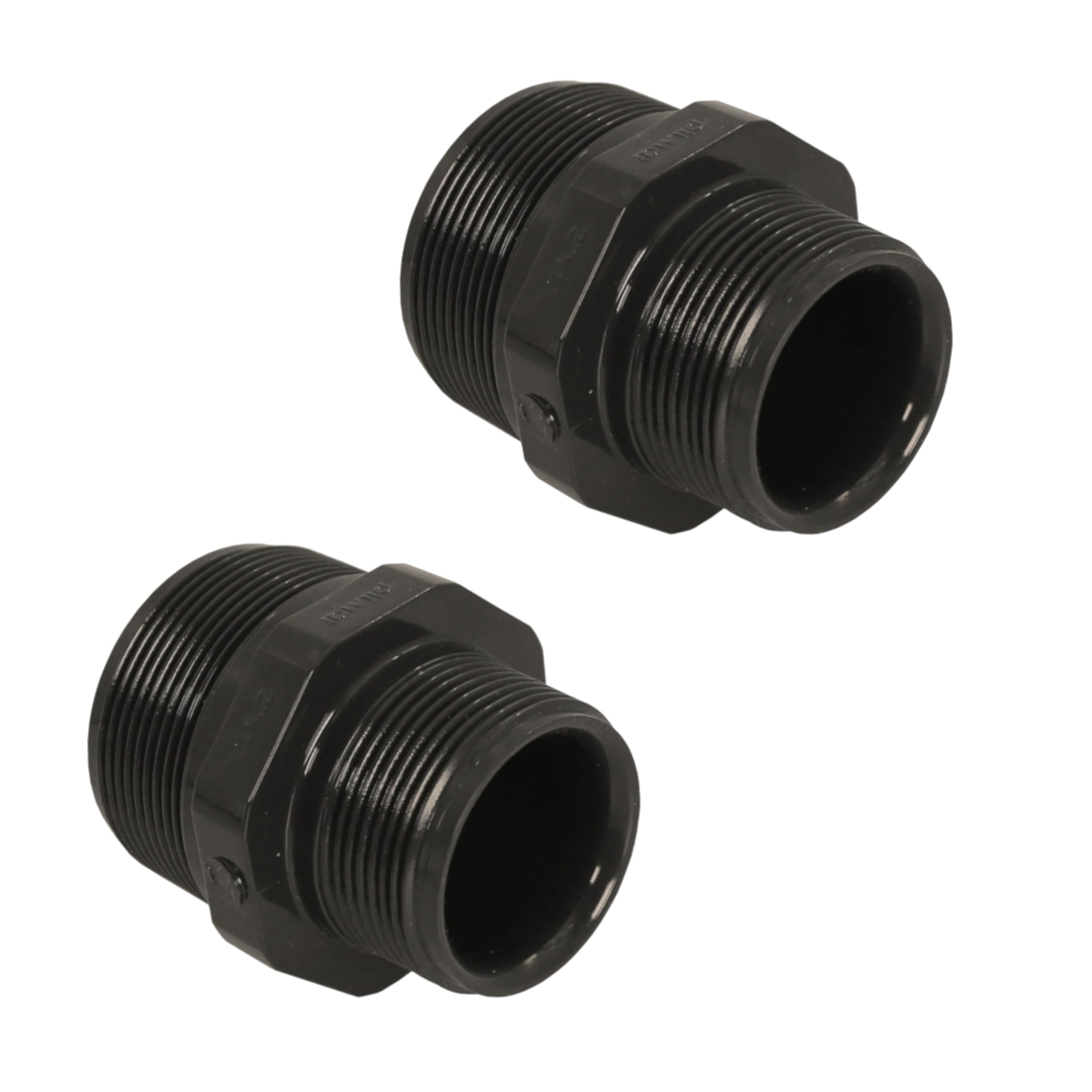 HAF® 2 raccordi doppi in PVC con filettatura esterna da 2" x 1 1/2" | Connettore in PVC grigio U per tubi e tubi per piscine, 2 pollici x 1,5 pollici | Qualità: Made in Europe – Quantità: 2 pezzi
