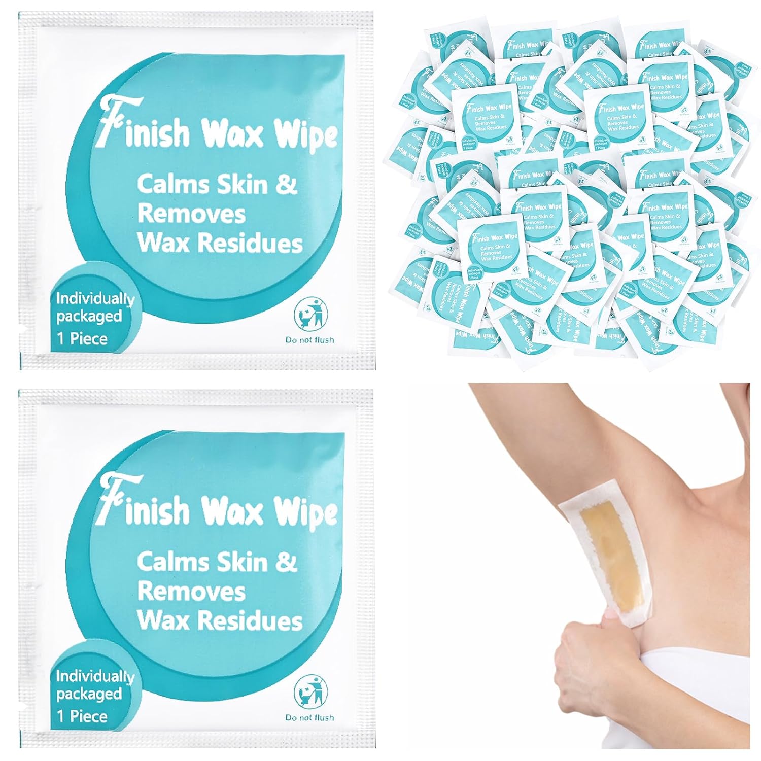 Timgle Finish Wax Wipes Individually Wrapped After Wax Wipes Bulk Wax Remover for