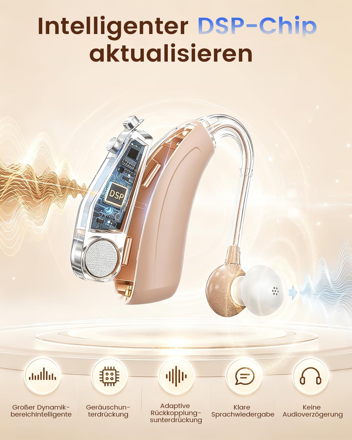 Wiederaufladbares Soundgerät für Erwachsene – 48 Stunden Akkulaufzeit, Typ-C-Schnellladung, leichtes & dezentes Design
