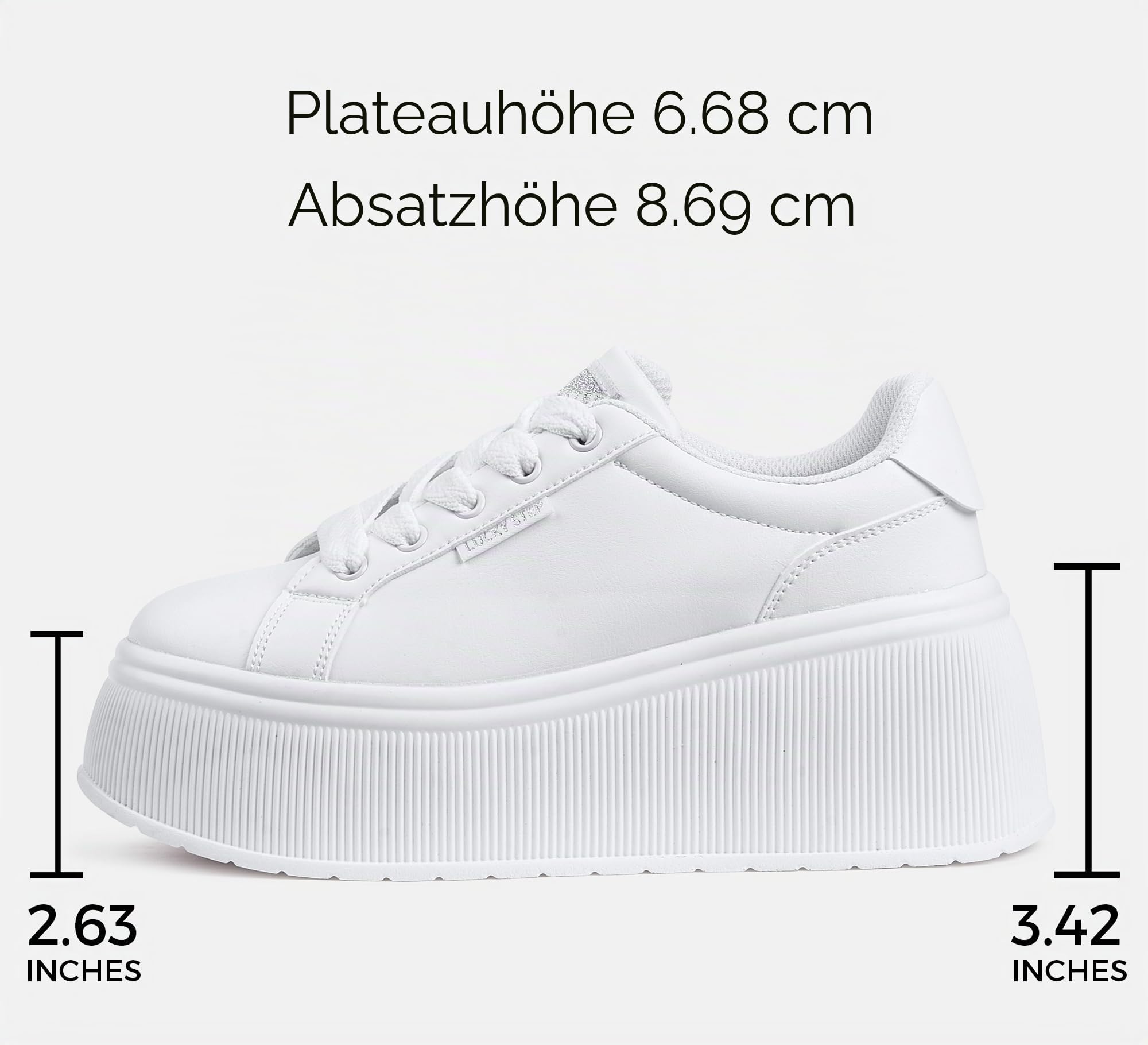 LUCKY STEP Damen Plateau Sneaker | Klassische Keilabsatz Leinwand Freizeit Flache Retro Laufschuhe