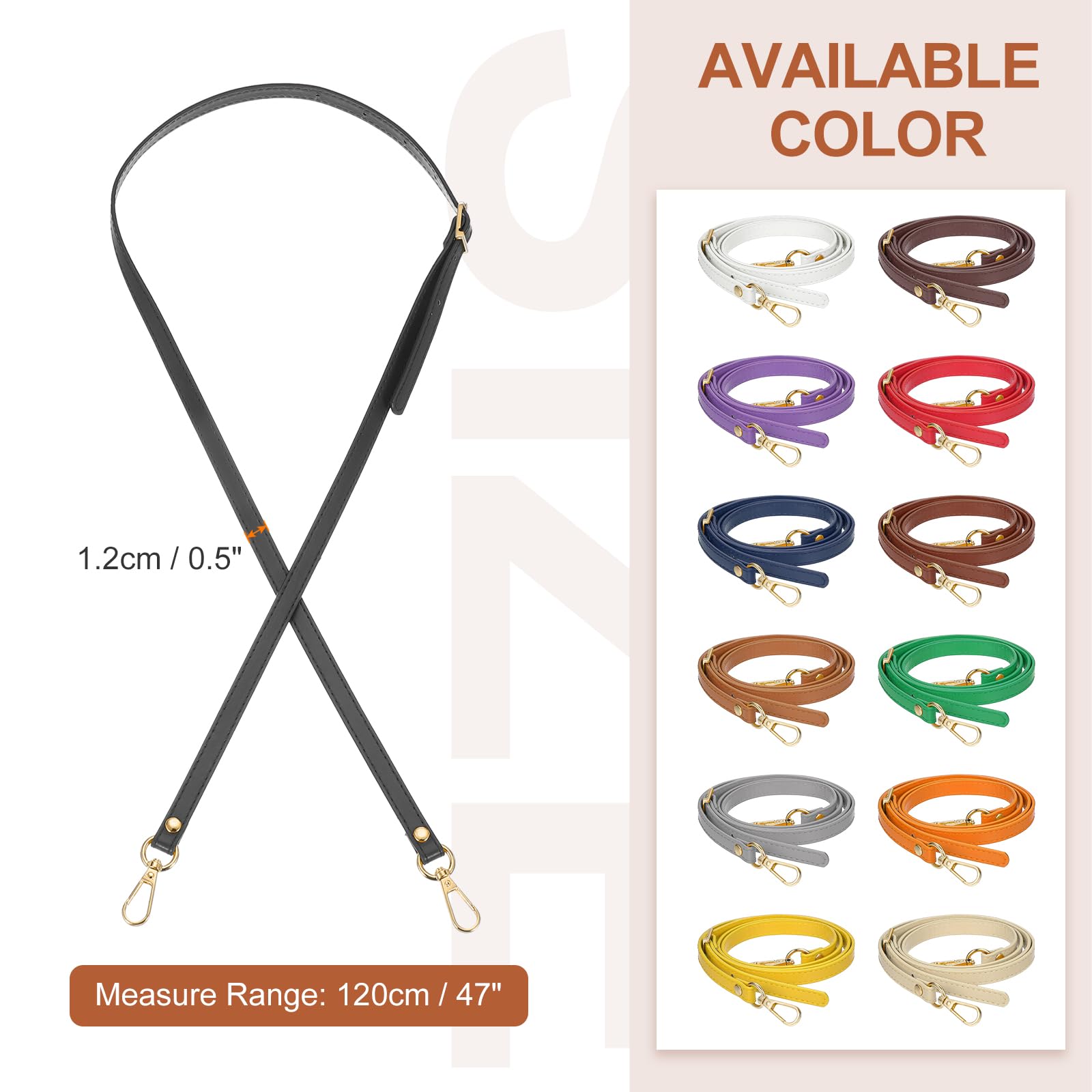 PATIKIL Leather Purse Strap Replacement 47" - Image 2