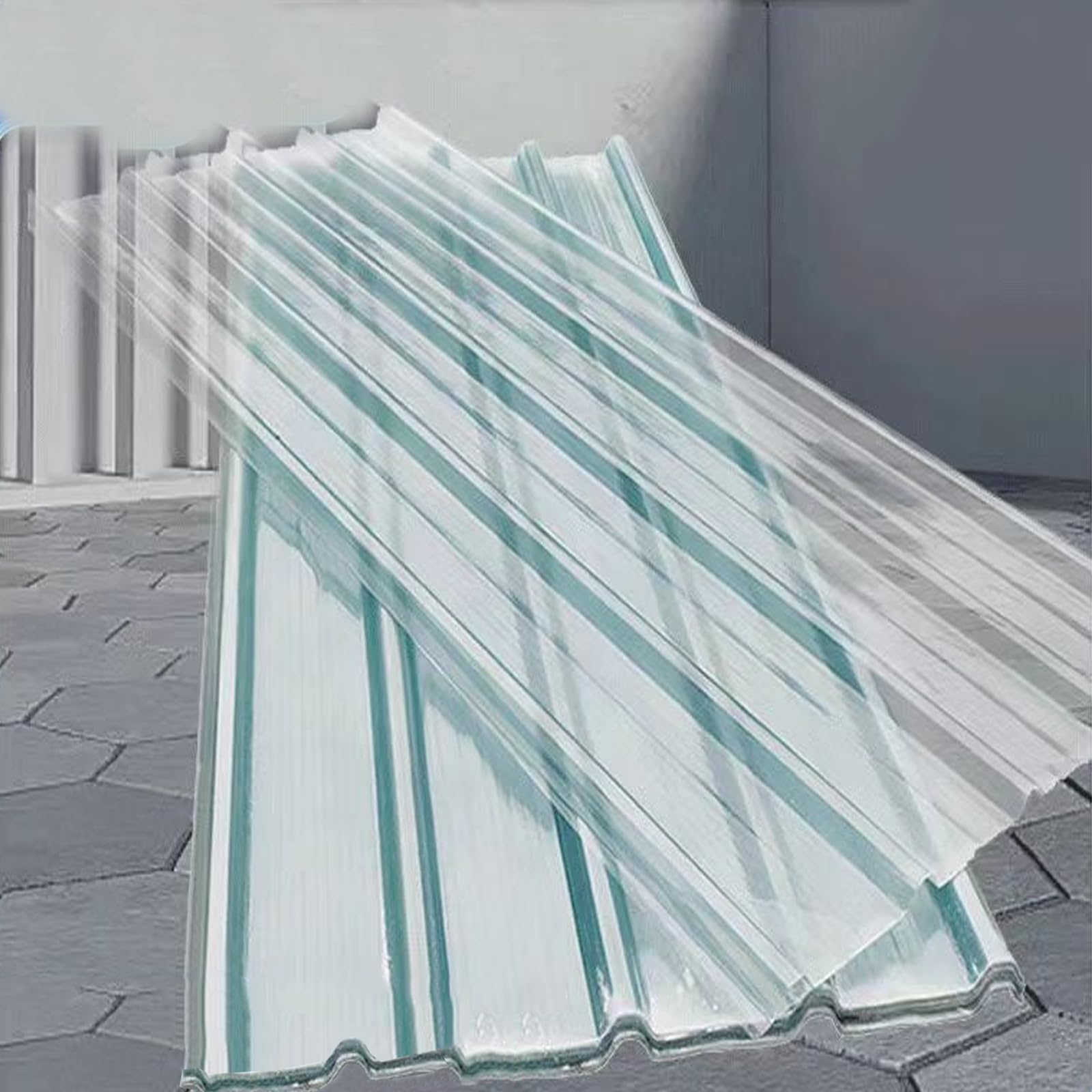 Panel para Tejado Transparente,Placa Ondulada Anti-UV,Paneles de Techo de Repuesto,Chapa Tejado o Pared,Captadores de Luz FRP,para Invernadero,Jardín,1mm de Espesor, 3/6/7/9 piezas(9 Pcs,0.9x1.7m/35x6
