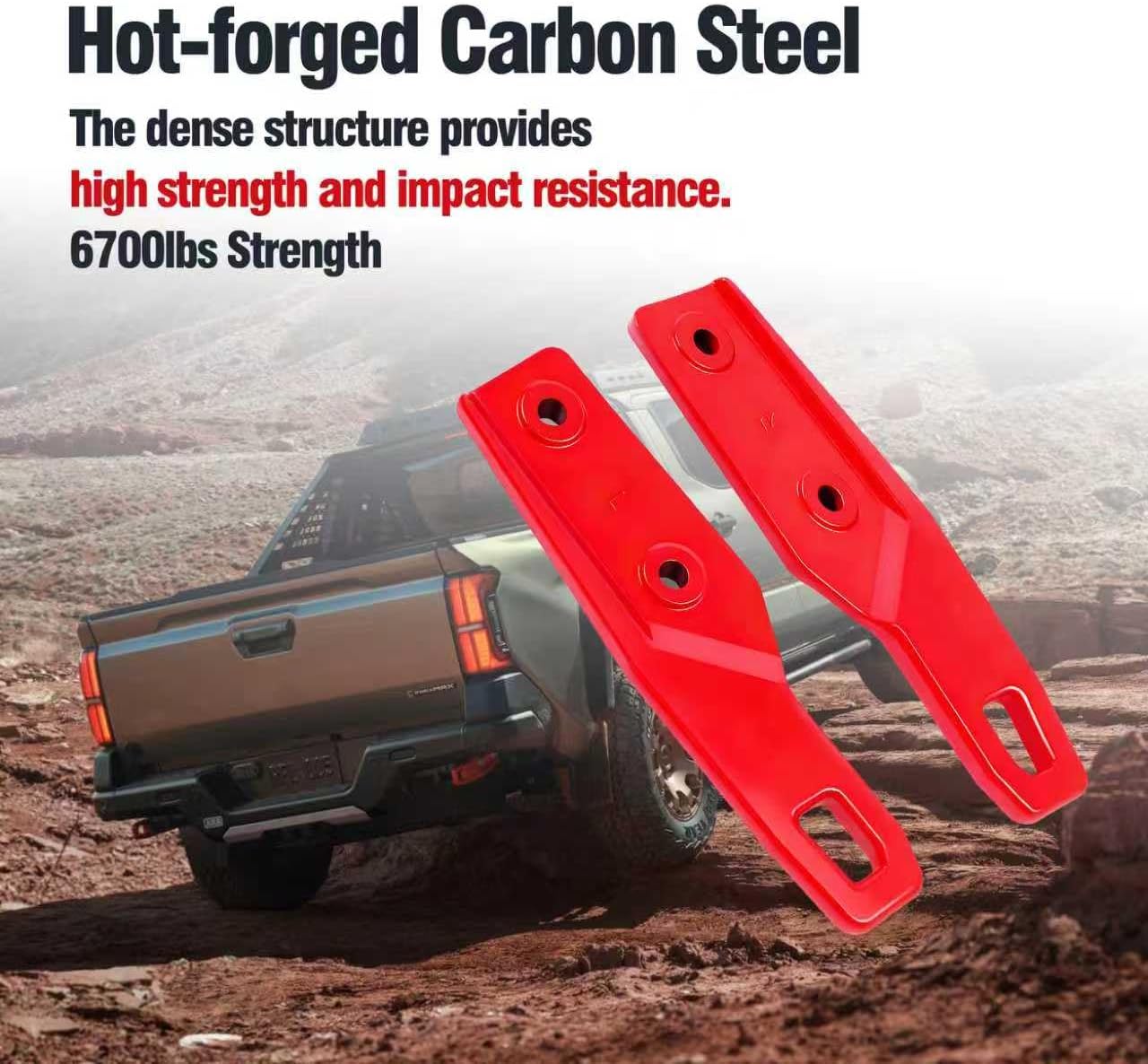Tow Hooks Compatible with Toyota Tacoma 2024 2025 2026 Accessories Hot-Forged Steel Direct Bolt‑On (Rear Tow Hooks)
