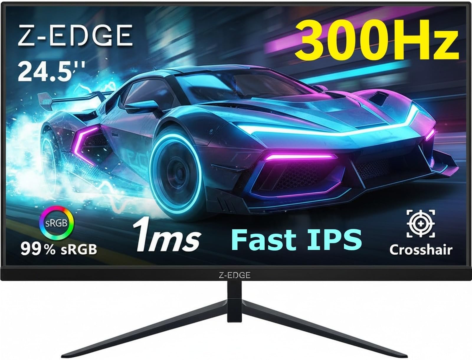 Z-Edge 24.5 Inch Gaming Monitor 300Hz 240Hz 1ms IPS 1080P 99% sRGB DP HDMI: image 1 of 8