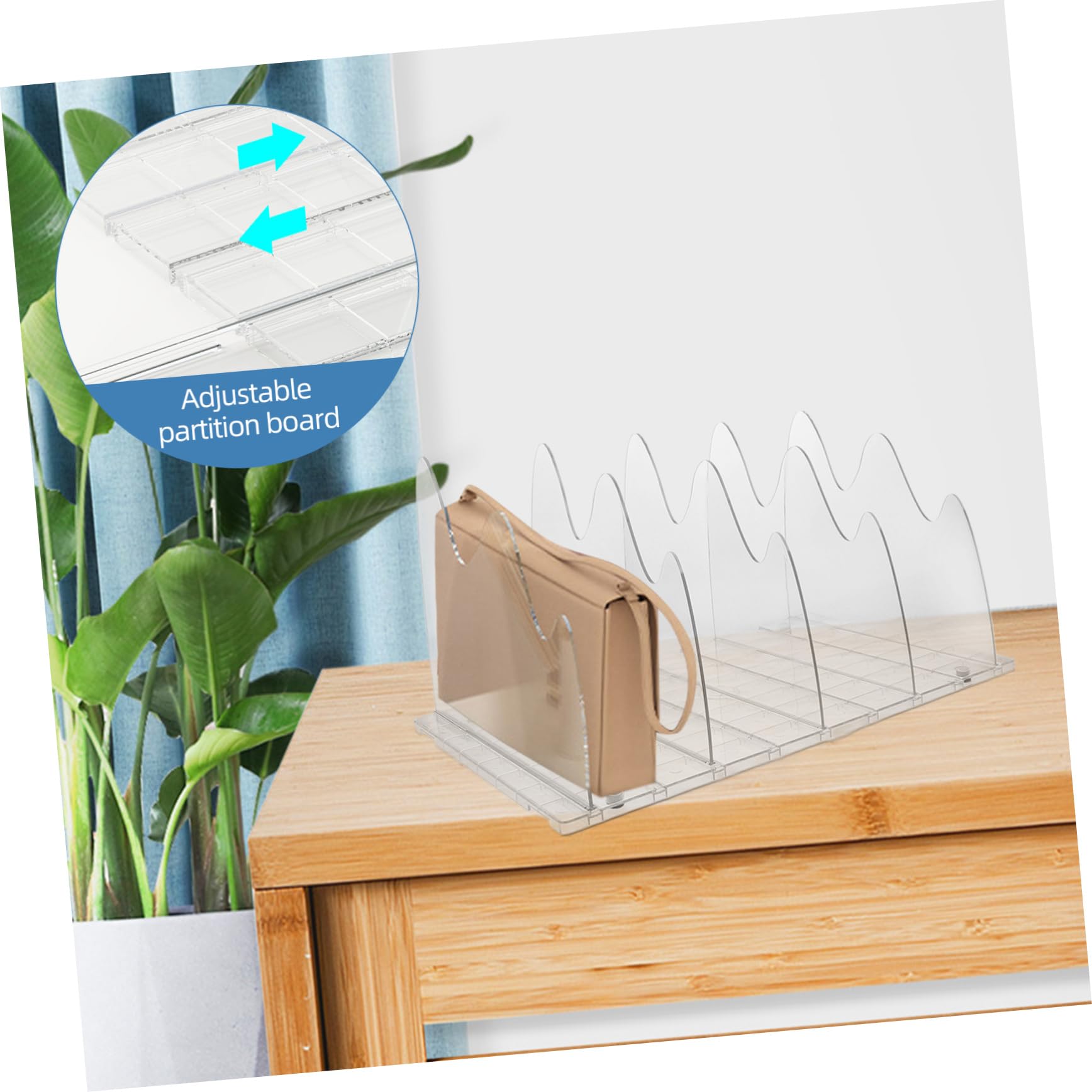Organizador De Bolsos para Armario Divisor De Estante Transparente para Ropa Separador De Bolsos y Accesorios para Organización Closets y