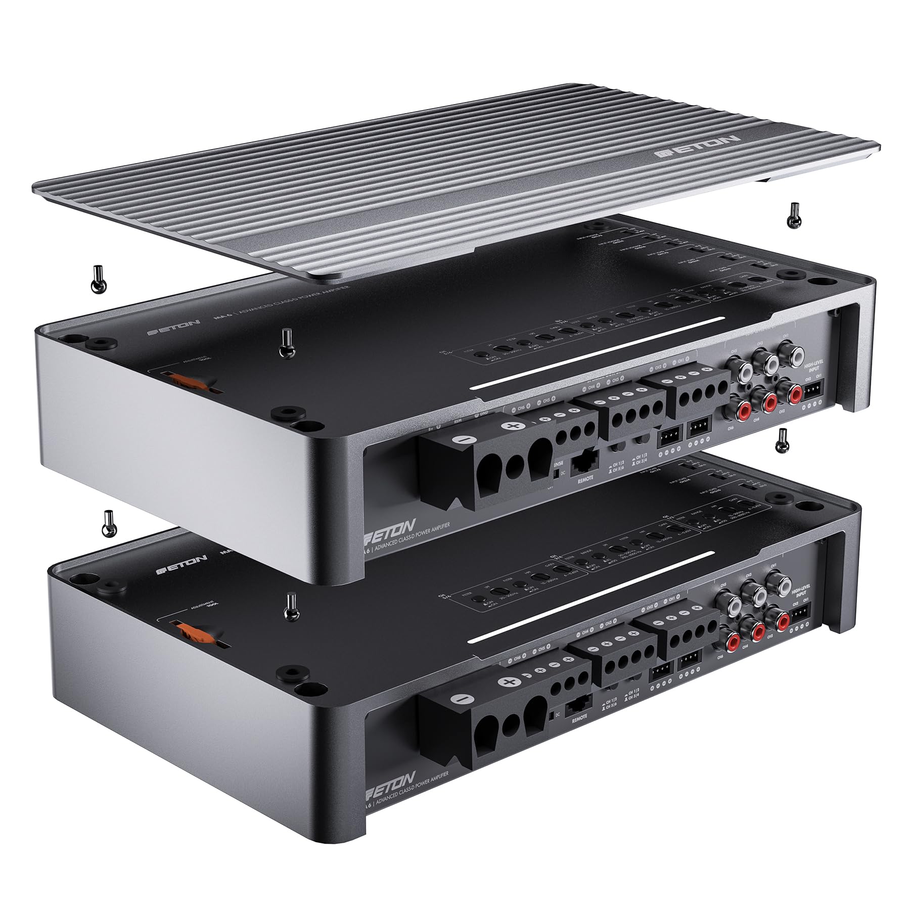 ETON MA 6 – kompakter 6 Kanal Verstärker, leistungsstarke digitale Mini Endstufe für Autos und Reisemobile, Class D Amp mit 6 x 120 W