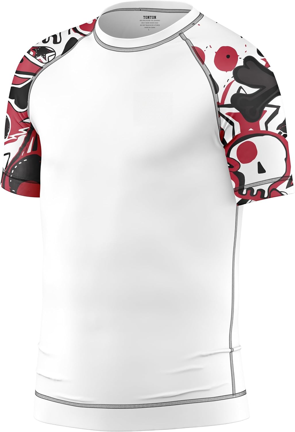 BJJ Rashguard for Men, Short Sleeve UPF 50+ Compression Shirt, Beastlayer Mens Rash Guard, Jiu Jitsu Training Top