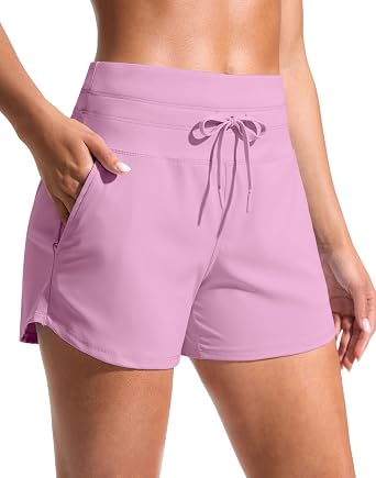 Soothfeel Womens Athletic Running Shorts with Pockets 3.5"/ 5" Quick Dry High Waisted Workout Active Gym Shorts for Women